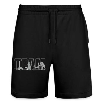 TEAM IGP Hundesport 2 - Stanley/Stella Unisex Bio Joggingshorts Trainer  - Schwarz - Vorne - Nik (191cm) & Marisol (170cm)