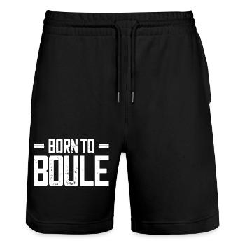 Born to Boule saying for Bouler and Petanque - Stanley/Stella Trainer Unisex Organic Jogging Shorts - black - Front - Nik (191cm) & Marisol (170cm)