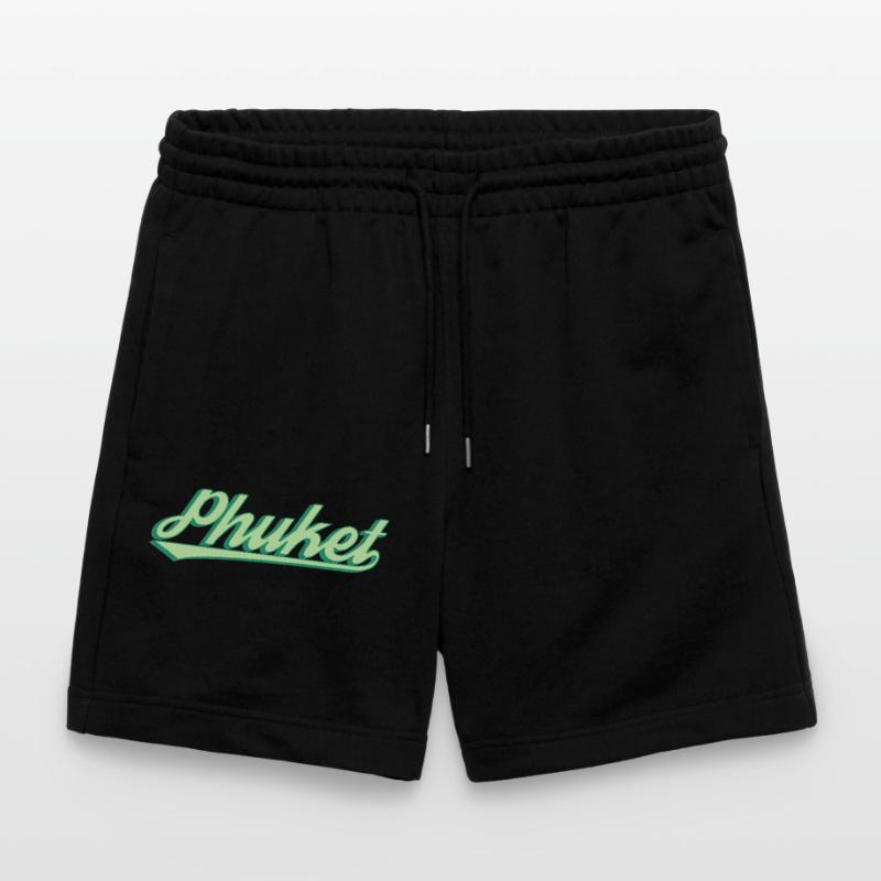 Phuket Retro Coastal Script Stanley/Stella Trainer Unisex Organic Jogging Shorts
