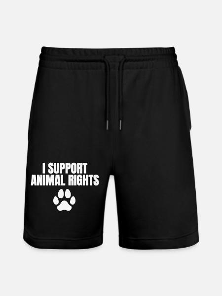 I Support Animal Rights - Stanley/Stella Trainer Unisex Organic Jogging Shorts - black