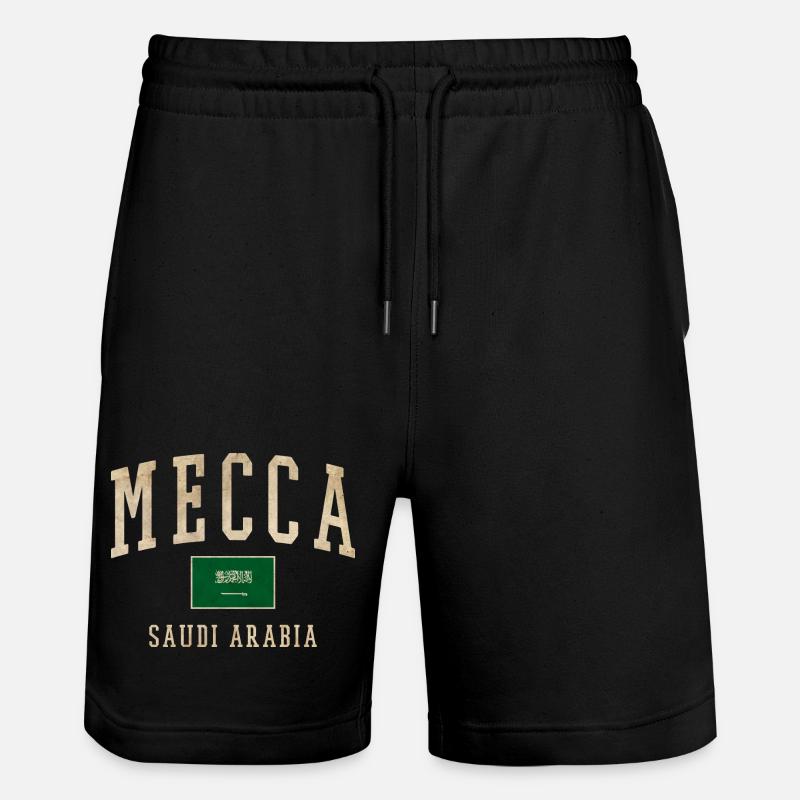 Mecca Saudisches Retro-Emblem - Stanley/Stella Unisex Bio Joggingshorts Trainer  - Schwarz