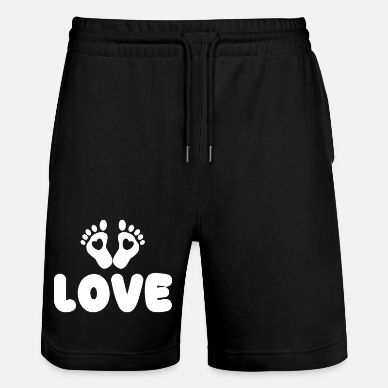 Grossesse Mère Cœur Bébé Pieds - Short de jogging bio TRAINER Stanley/Stella unisexe - noir