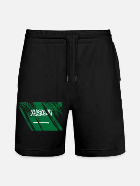 Saudi Arabia Flag - Stanley/Stella Trainer Unisex Organic Jogging Shorts - black