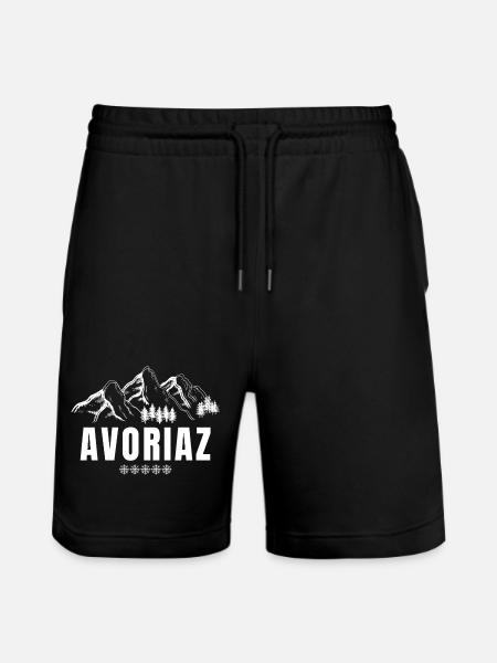 Avoriaz, ski resort, snowboard - Stanley/Stella Trainer Unisex Organic Jogging Shorts - black