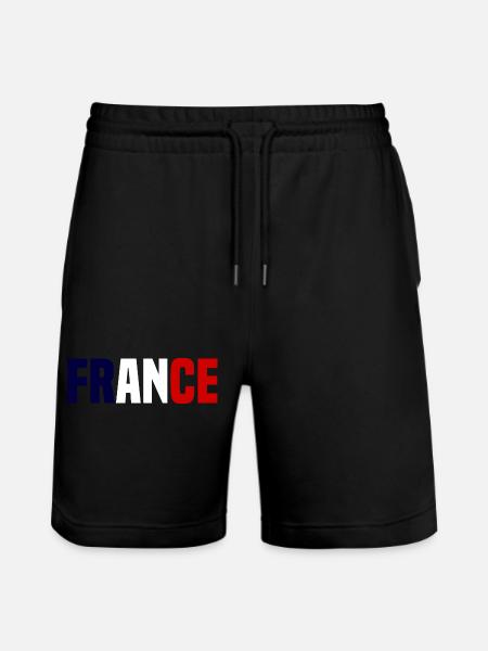 France contrasting - Stanley/Stella Trainer Unisex Organic Jogging Shorts - black