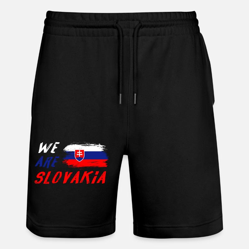 Wir sind Slowakei - Stanley/Stella Unisex Bio Joggingshorts Trainer  - Schwarz