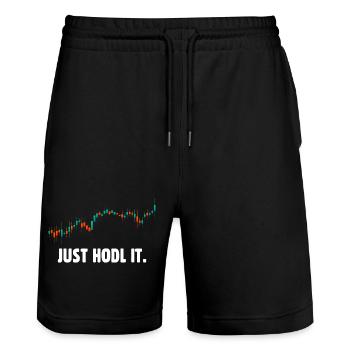 Halten Sie es einfach bitcoin - Stanley/Stella Unisex Bio Joggingshorts Trainer  - Schwarz - Vorne - Nik (191cm) & Marisol (170cm)