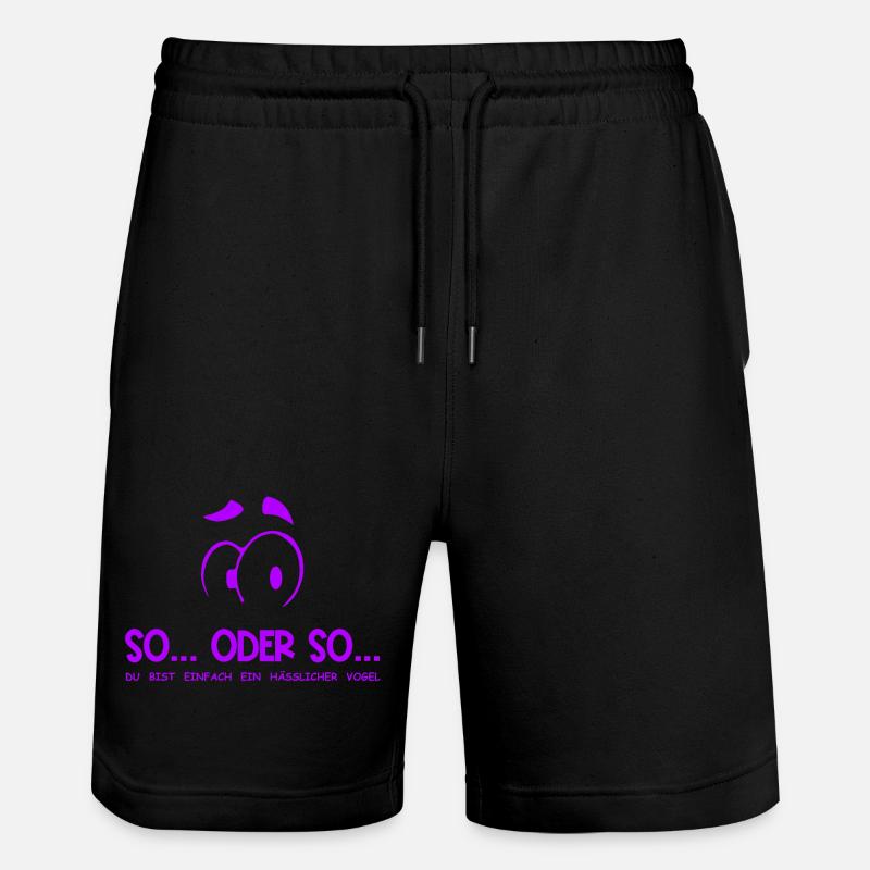 So...Oder So: Hässlicher Vogel - Lila - Stanley/Stella Unisex Bio Joggingshorts Trainer  - Schwarz