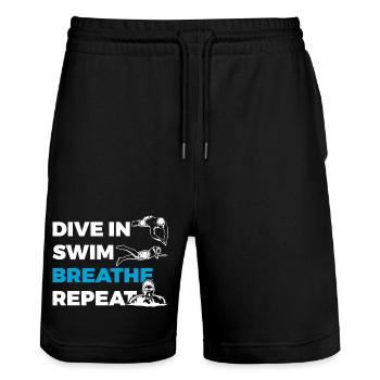Diving Swimming Breathing Repeating - Stanley/Stella Trainer Unisex Organic Jogging Shorts - black - Front - Nik (191cm) & Marisol (170cm)