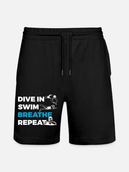 Diving Swimming Breathing Repeating - Stanley/Stella Trainer Unisex Organic Jogging Shorts - black