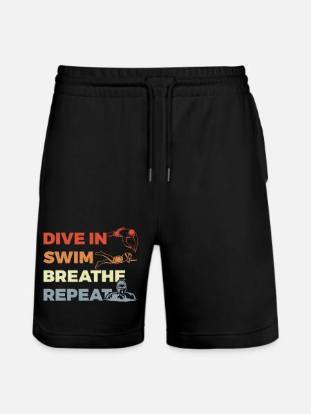 Tägliche Routine für Schwimmer - Stanley/Stella Unisex Bio Joggingshorts Trainer - Schwarz