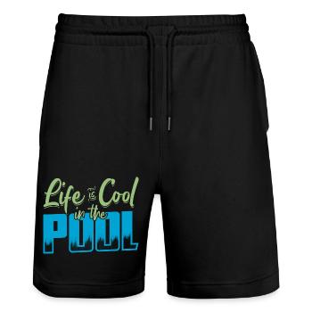 Schwimmer Witz - Stanley/Stella Unisex Bio Joggingshorts Trainer  - Schwarz - Vorne - Nik (191cm) & Marisol (170cm)