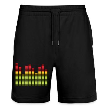 Vivid Audio Spectrum - Stanley/Stella Trainer Unisex Organic Jogging Shorts - black - Front - Nik (191cm) & Marisol (170cm)