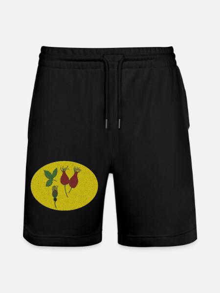 Rosehip Circle - Stanley/Stella Trainer Unisex Organic Jogging Shorts - black