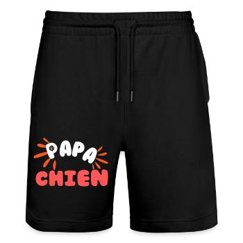Papa Chien Coloré et Amusant - Short de jogging bio TRAINER Stanley/Stella unisexe - noir - Devant - Nik (191cm) & Marisol (170cm)