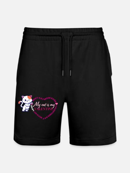 Mon chat est mon Valentin - Short de jogging bio TRAINER Stanley/Stella unisexe - noir