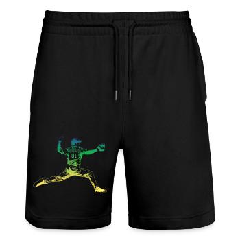Pitcher Baseball - Stanley/Stella Unisex Bio Joggingshorts Trainer  - Schwarz - Vorne - Nik (191cm) & Marisol (170cm)
