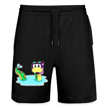 Schlange Taucher Schnorchel Tauchen - Stanley/Stella Unisex Bio Joggingshorts Trainer  - Schwarz - Vorne - Nik (191cm) & Marisol (170cm)