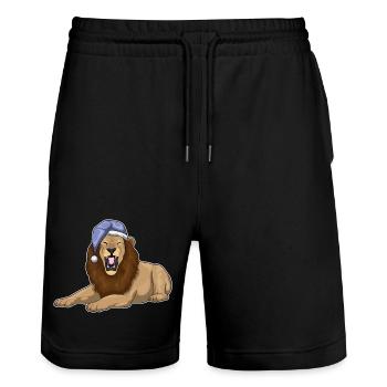Leo Sleep Nightcap - Short de jogging bio TRAINER Stanley/Stella unisexe - noir - Devant - Nik (191cm) & Marisol (170cm)