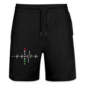 N Pulse ECG Néon - Short de jogging bio TRAINER Stanley/Stella unisexe - noir - Devant - Nik (191cm) & Marisol (170cm)