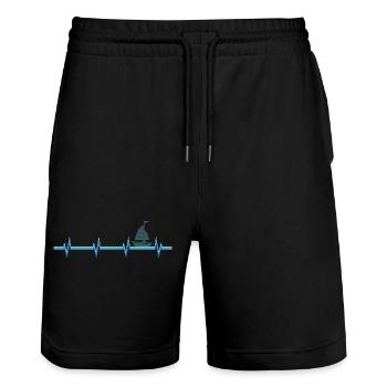 Segeln Segler Segelboot Katamaran Besitzer Skipper - Stanley/Stella Unisex Bio Joggingshorts Trainer  - Schwarz - Vorne - Nik (191cm) & Marisol (170cm)