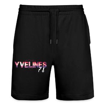 Yvelines 78 Skyline Glow - Short de jogging bio TRAINER Stanley/Stella unisexe - noir - Devant - Nik (191cm) & Marisol (170cm)