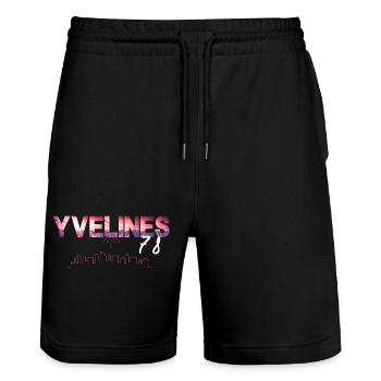 Neon Skyline Sunset Yvelines 78 - Stanley/Stella Trainer Unisex Organic Jogging Shorts - black - Front - Nik (191cm) & Marisol (170cm)