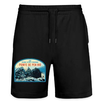 Regionalpark Armorica, Pointe de Pen Hir - Stanley/Stella Unisex Bio Joggingshorts Trainer  - Schwarz - Vorne - Nik (191cm) & Marisol (170cm)