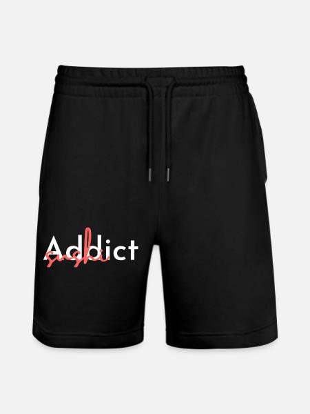 Addict Crush: Bold Script Overlay - Stanley/Stella Trainer Unisex Organic Jogging Shorts - black