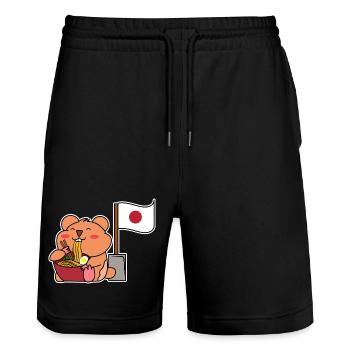 Culture Pop Asiatique Manga Anime Asie Dessin Animé - Short de jogging bio TRAINER Stanley/Stella unisexe - noir - Devant - Nik (191cm) & Marisol (170cm)