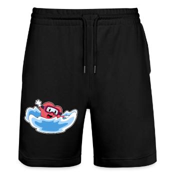 Herz Schwimmen  - Stanley/Stella Unisex Bio Joggingshorts Trainer  - Schwarz - Vorne - Nik (191cm) & Marisol (170cm)