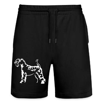 Kerry Blue Terrier "Black Edition" - Stanley/Stella Unisex Bio Joggingshorts Trainer  - Schwarz - Vorne - Nik (191cm) & Marisol (170cm)