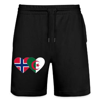 Norvège Algérie Flag Heart - Short de jogging bio TRAINER Stanley/Stella unisexe - noir - Devant - Nik (191cm) & Marisol (170cm)