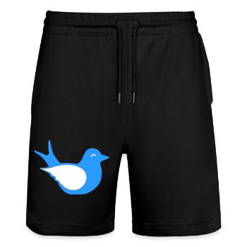 süße vögel babys, Sitzende mehlschwalbe - Stanley/Stella Unisex Bio Joggingshorts Trainer  - Schwarz - Vorne - Nik (191cm) & Marisol (170cm)