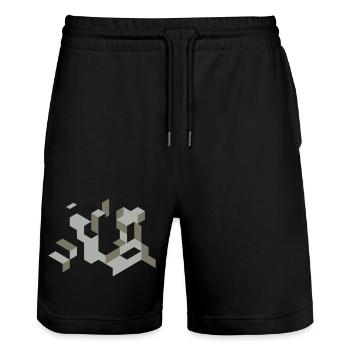 Perspective Construction Cube Dyeing Yourself Labyrinth 3D - Stanley/Stella Trainer Unisex Organic Jogging Shorts - black - Front - Nik (191cm) & Marisol (170cm)