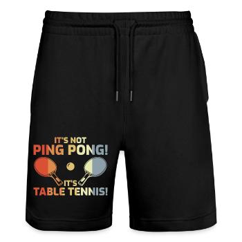 It's Not Ping Pong - Stanley/Stella Trainer Unisex Organic Jogging Shorts - black - Front - Nik (191cm) & Marisol (170cm)