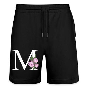 M - Stanley/Stella Unisex Bio Joggingshorts Trainer  - Schwarz - Vorne - Nik (191cm) & Marisol (170cm)