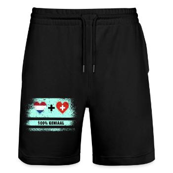 Haben Sie die Niederlande und die Schweiz in Ihr Herz geschlossen? - Stanley/Stella Unisex Bio Joggingshorts Trainer  - Schwarz - Vorne - Nik (191cm) & Marisol (170cm)