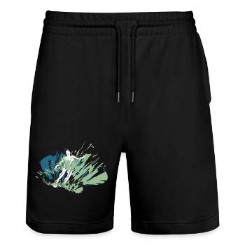 Fußball Cooles Design für echte Fußballspieler - Stanley/Stella Unisex Bio Joggingshorts Trainer  - Schwarz - Vorne - Nik (191cm) & Marisol (170cm)
