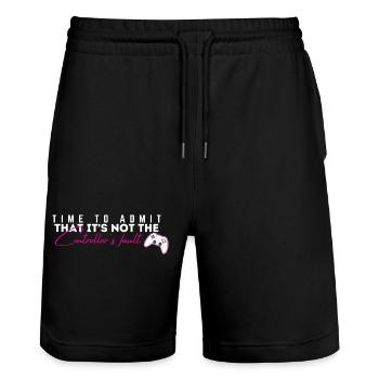 T-shirt de faute de joueur de la manette - Short de jogging bio TRAINER Stanley/Stella unisexe - noir - Devant - Nik (191cm) & Marisol (170cm)