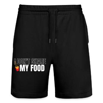 Teile mein Essen nicht - Stanley/Stella Unisex Bio Joggingshorts Trainer  - Schwarz - Vorne - Nik (191cm) & Marisol (170cm)