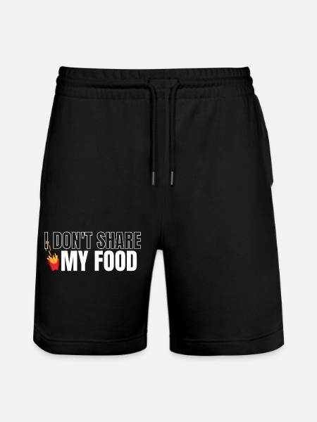 Teile mein Essen nicht - Stanley/Stella Unisex Bio Joggingshorts Trainer - Schwarz
