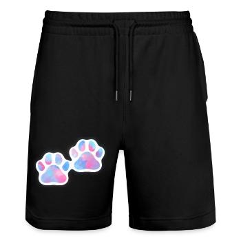Hundepfoten Galaxy - Stanley/Stella Unisex Bio Joggingshorts Trainer  - Schwarz - Vorne - Nik (191cm) & Marisol (170cm)