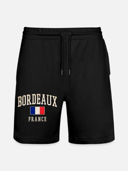 Bordeaux France - Stanley/Stella Trainer Unisex Organic Jogging Shorts - black