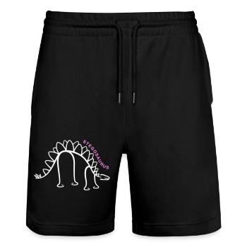 Dinosaure Stegosaurus Dino Line Graphique - Short de jogging bio TRAINER Stanley/Stella unisexe - noir - Devant - Nik (191cm) & Marisol (170cm)