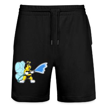 Bee Firefighter Fire Hose Fire Brigade - Stanley/Stella Trainer Unisex Organic Jogging Shorts - black - Front - Nik (191cm) & Marisol (170cm)