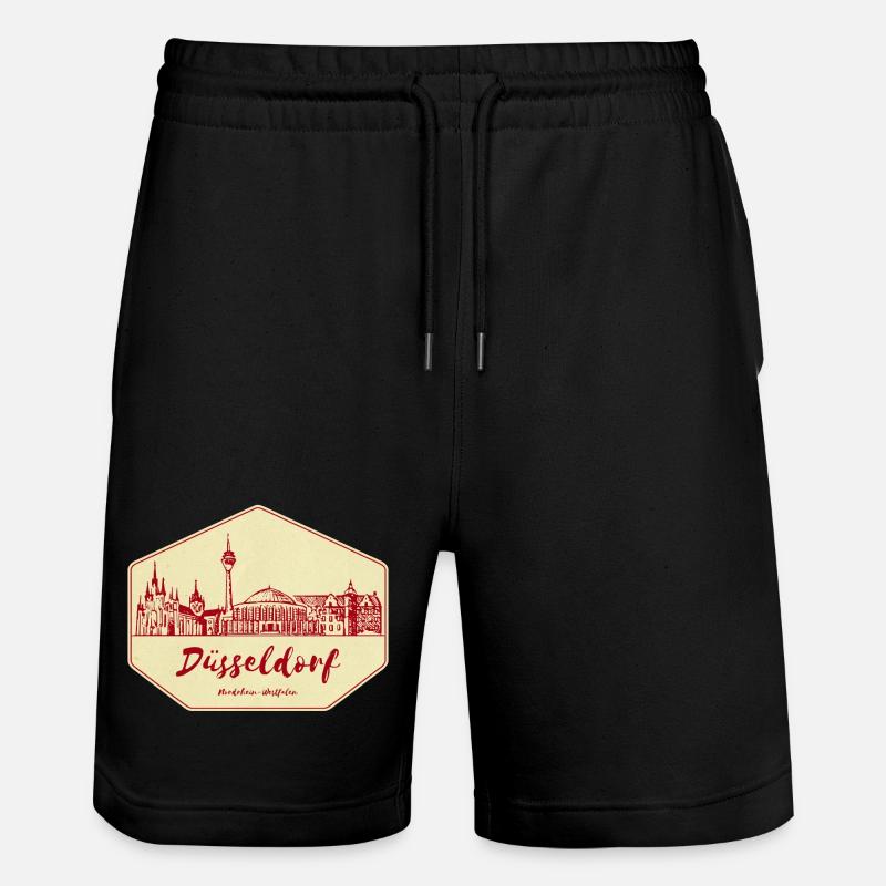 Düsseldorf Skyline Badge - Stanley/Stella Unisex Bio Joggingshorts Trainer  - Schwarz