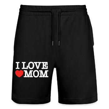 Ich liebe Mama (dunkel) - Stanley/Stella Unisex Bio Joggingshorts Trainer  - Schwarz - Vorne - Nik (191cm) & Marisol (170cm)