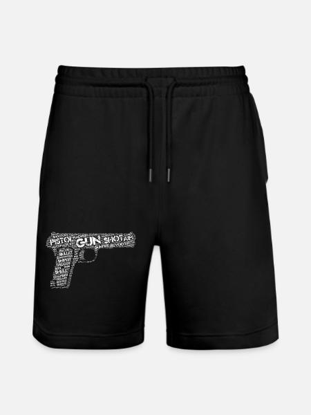 Pistol Gun - Stanley/Stella Trainer Unisex Organic Jogging Shorts - black