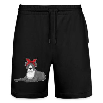 Arc de cheveux de pitbull - Short de jogging bio TRAINER Stanley/Stella unisexe - noir - Devant - Nik (191cm) & Marisol (170cm)